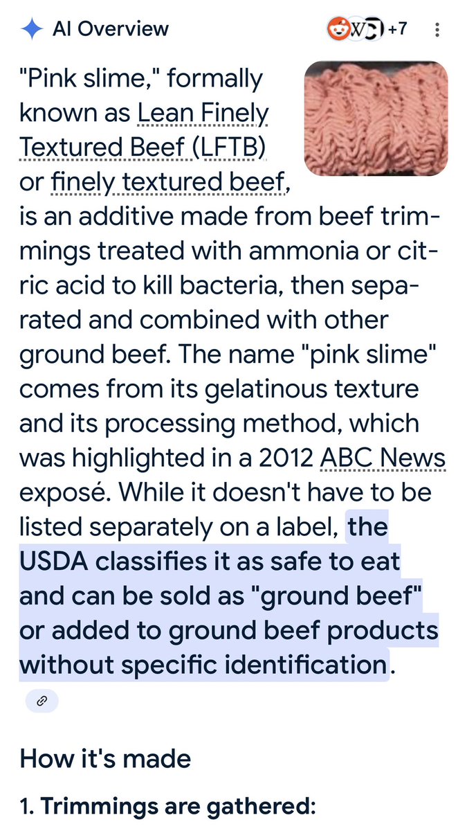 susilee_dean's tweet image. In RI grocery stores some beef looks like “pink slime.” It is legal to sell this pink slime and label it as “meat.” I wouldn’t buy it. I buy organic grass-fed beef. 
I don’t buy ground turkey, because it tastes artificial and cooks-up mushy.

google.com/search?q=pink+…

#pinkslime