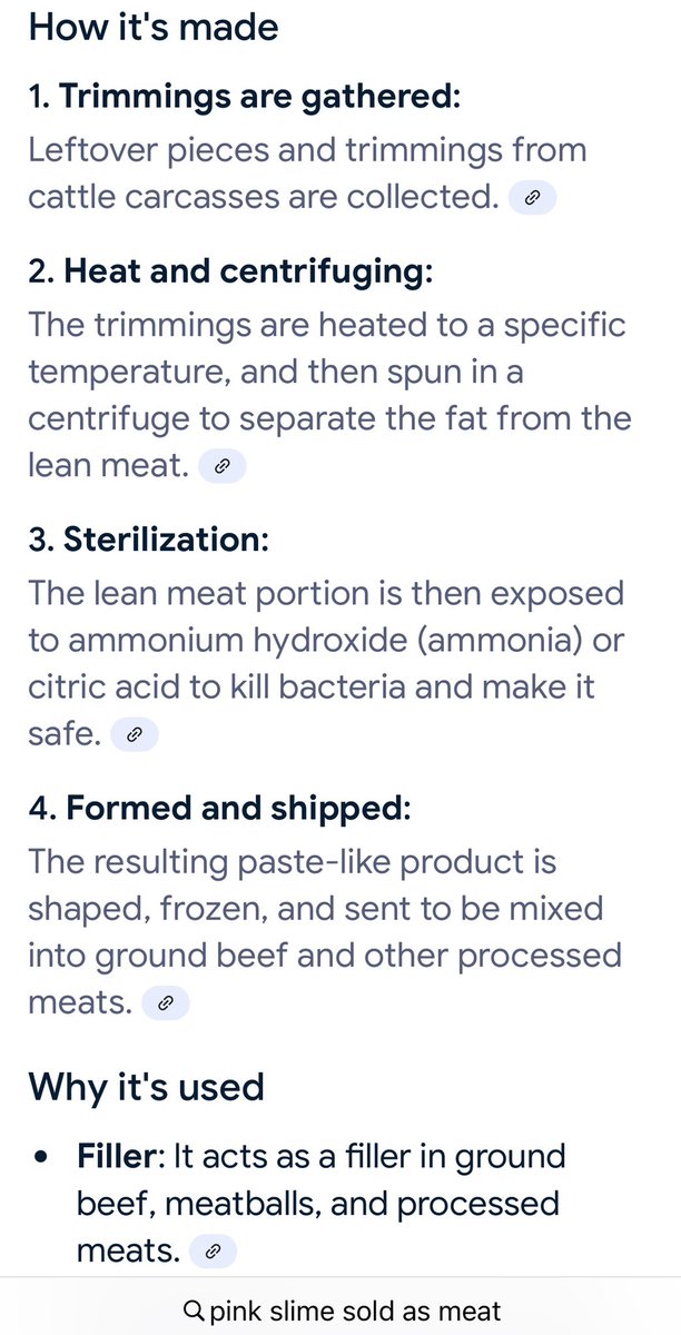susilee_dean's tweet image. In RI grocery stores some beef looks like “pink slime.” It is legal to sell this pink slime and label it as “meat.” I wouldn’t buy it. I buy organic grass-fed beef. 
I don’t buy ground turkey, because it tastes artificial and cooks-up mushy.

google.com/search?q=pink+…

#pinkslime