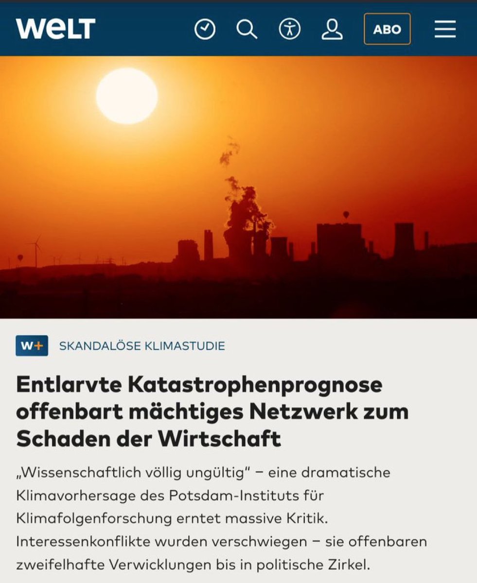 Potzblitz!
Oh, was muss ich da lesen?
Die "Klimakrise" ist aufgebauscht, damit sich einige hier die Taschen Vollmachten können?
welt.de/wissenschaft/p…