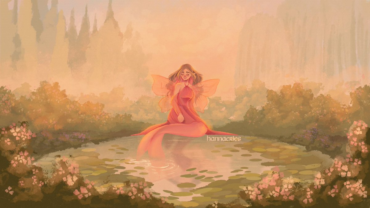 The Legend of the Merfairy 🧚🏻‍♀️🐚

  This was technically an art study of Maxine Vee's artstyle way back in Mermay, 2023. This is one of the first times i tried to use light colors for the background to show depth and to have the "foggy-ish" effect! ✨