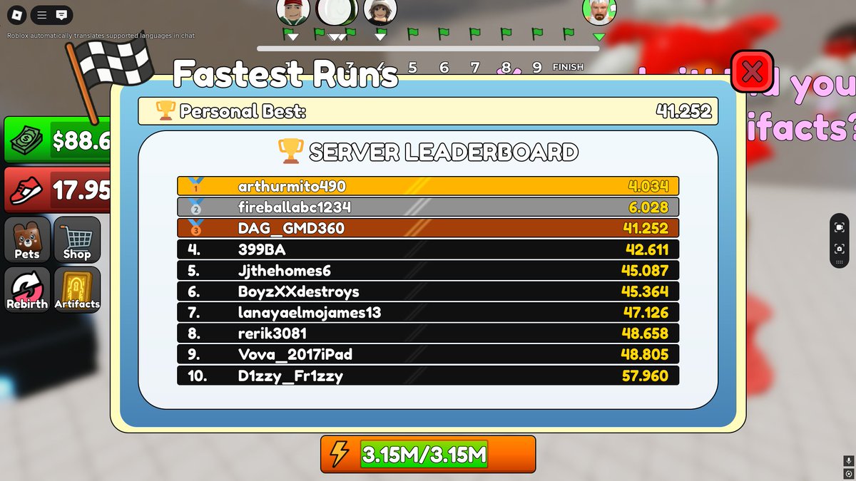 +1 Speed Freddy Escape 41.252 new PB new hardest GG everyone thank you for all the support!