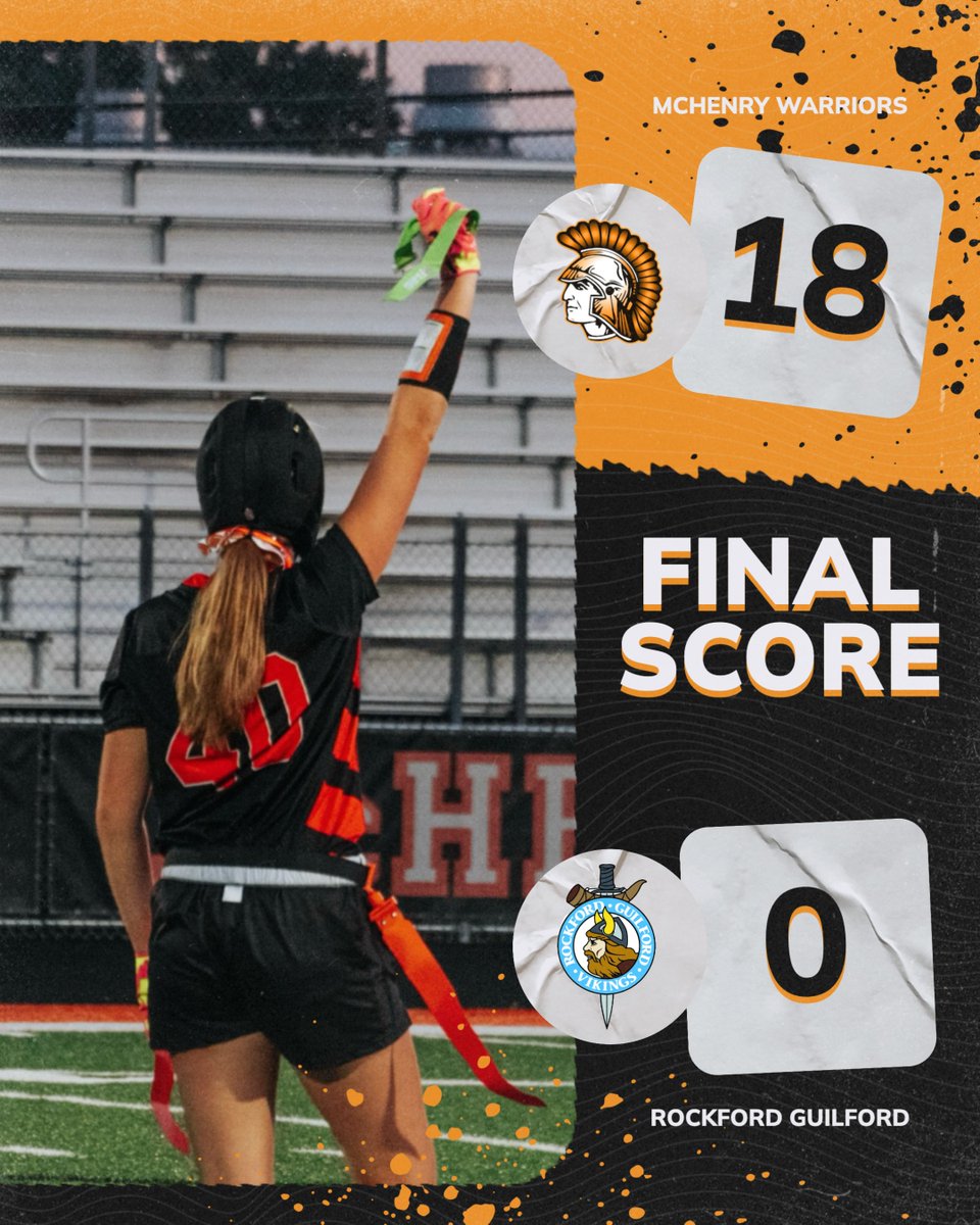 Season &amp; Home Opener W! 

<a href="/MCHS_Flag_FB/">McHenry Warriors Flag Football</a> puts on a strong opening performance in non-conference play against Rockford Guilford

The Warriors will be back in action on Wednesday at 5:30pm against the Grayslake North Knights. 

#MakeYourMark