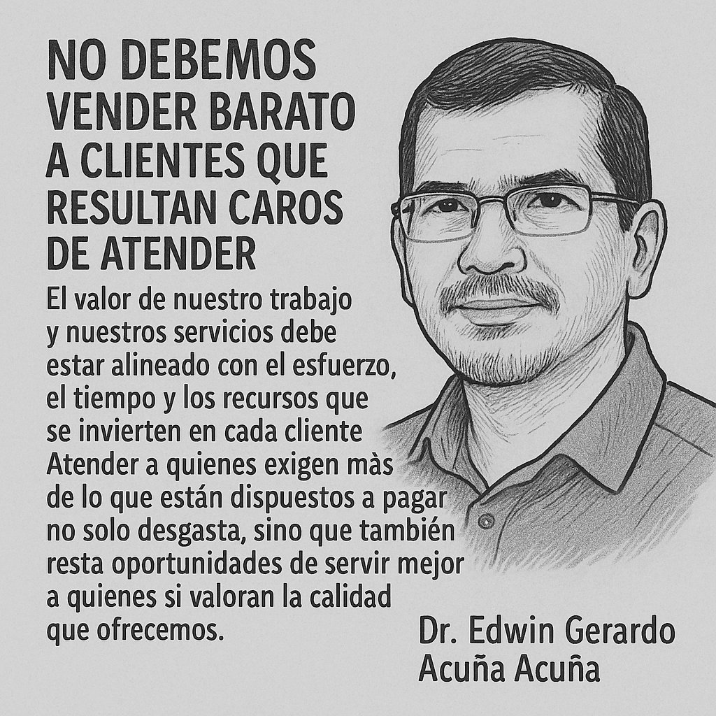 Recuerden esto, sus trabajos vale mucho...En los negocios, tan importante como vender es saber a quién le vendemos. El verdadero valor está en clientes que respetan y aprecian nuestro trabajo.