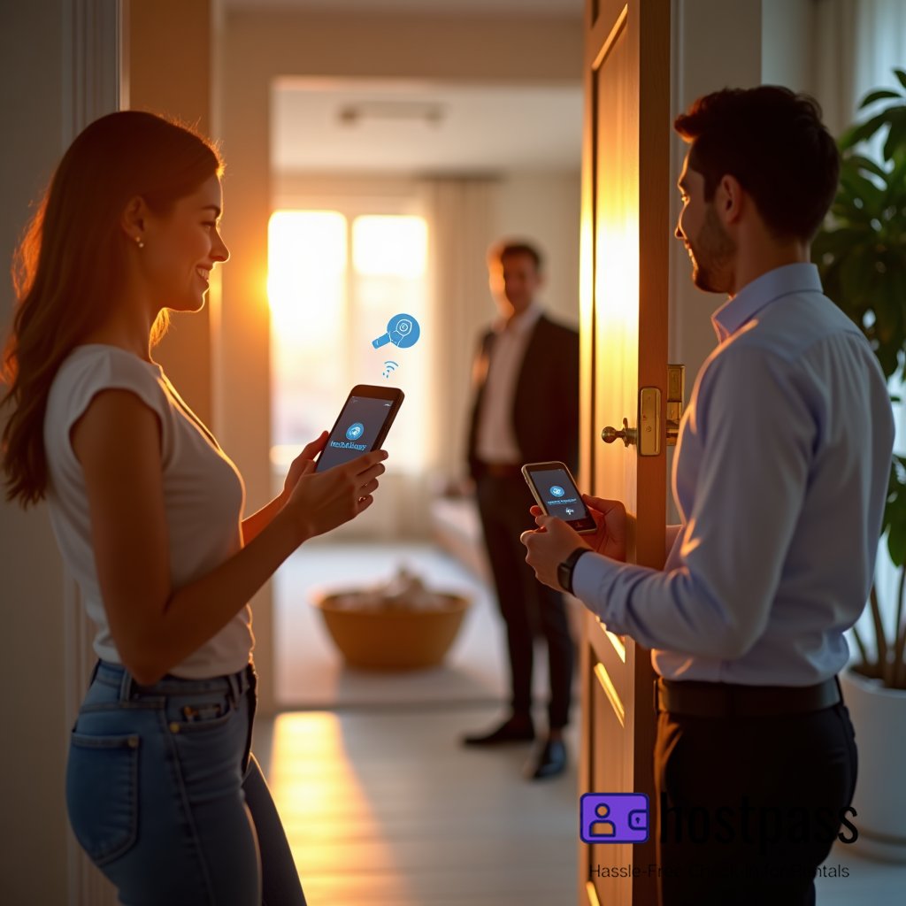 hostpassapp's tweet image. &quot;A tus huéspedes les encantará el proceso de check-in en 4 sencillos pasos con HostPass. 🚀✨ #HostPass #VacationRentals #TechForHosts&quot;