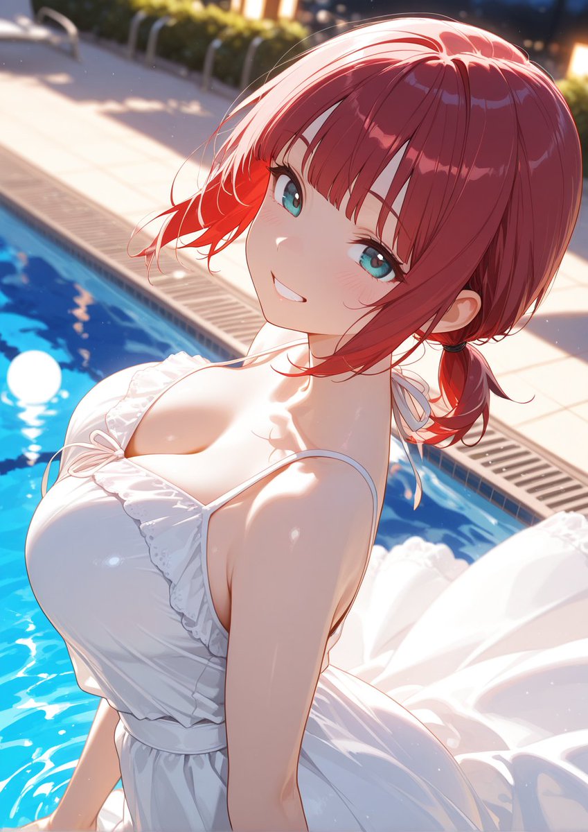 白いドレスさわやかでしょ？♡

本日21時にP@treon更新します☺
今回はお風呂屋さんだよ❤
白いドレスでお出迎え♡
