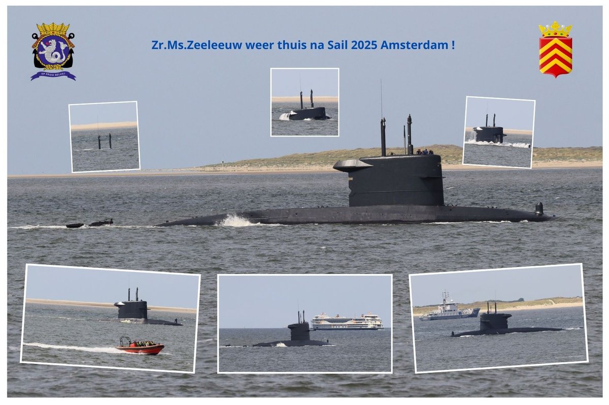 Zr. Ms.Zeeleeuw weer thuis na Sail Amsterdam 2025 .
Foto's via : Wim Soeters , <a href="/kon_marine/">Koninklijke Marine</a> , <a href="/ozd_czsk/">Onderzeedienst Koninklijke Marine</a> , <a href="/COB_2009/">Chief of the Boat (COB)</a> .
