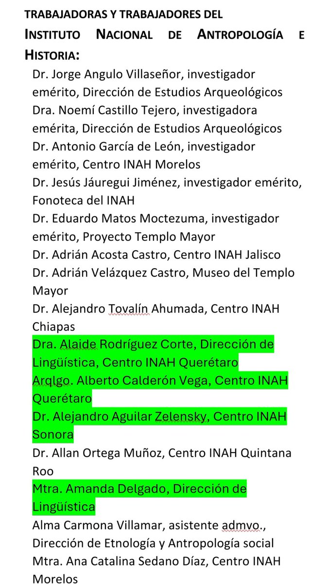 Investigadores eméritos, de centros estatales, de las áreas en estudios antropológicos, y trabajadores del <a href="/INAHmx/">INAH</a> opinan que la #UnidadParaLasCulturasVivas, es una "grave e inadmisible imposición". Fragmentos de la carta enviada a las autoridades del país.