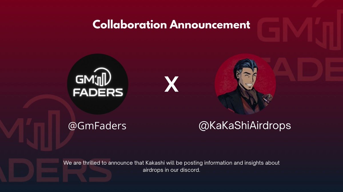 GmFADER (@gmfader) on Twitter photo Now we got a legend at the gate of the High Table.
Welcome to the Gang , Sir <a href="/KakashiAirdrops/">KaKaSHii 🥷</a>
Hope we can collaborate to a printing future. Now we got a legend at the gate of the High Table.
Welcome to the Gang , Sir <a href="/KakashiAirdrops/">KaKaSHii 🥷</a>
Hope we can collaborate to a printing future.