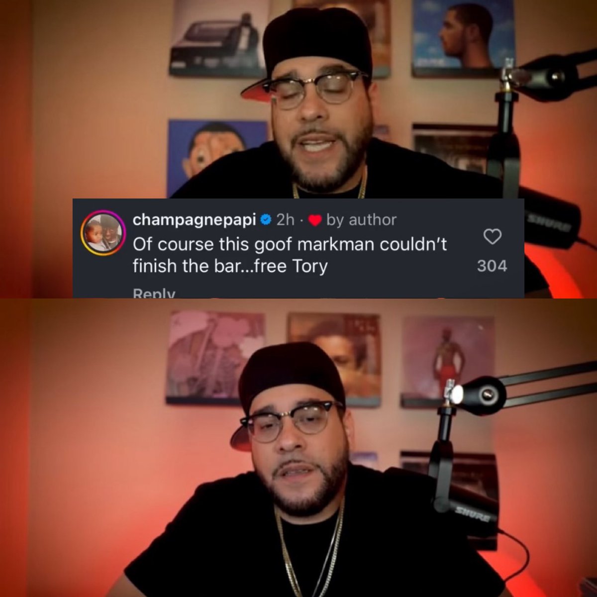 AkademiksTV's tweet image. Drake called rob markman a goof and he removed his NWTS vinyl off the wall 😭😭😭