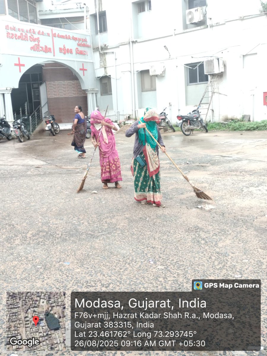 CO, Modasa (@co_modasa) on Twitter photo "સ્વચ્છતા ઝુંબેશ" ૨૦૨૫ અંતર્ગત મોડાસા નગરપાલિકા દ્વારા તા. ૨૬/૦૮/૨૦૨૫ ના રોજ ઘાંચી આરોગ્ય કેન્દ્ર ની સાફ સફાઈ કામગીરી કરવામાં આવેલ છે.#NirmalGujarat2
<a href="/MoHUA_India/">Ministry of Housing and Urban Affairs</a>
<a href="/SwachhBharatGov/">Swachh Bharat Urban</a>
<a href="/sbmugujarat/">Swachh Bharat Mission Urban - Gujarat</a>
<a href="/CMOGujarat/">Karma Patel</a>
<a href="/rcmgandhinagar/">RCM, Gandhinagar Zone</a>
<a href="/CollectorArv/">Collector & District Magistrate, Arvalli</a> "સ્વચ્છતા ઝુંબેશ" ૨૦૨૫ અંતર્ગત મોડાસા નગરપાલિકા દ્વારા તા. ૨૬/૦૮/૨૦૨૫ ના રોજ ઘાંચી આરોગ્ય કેન્દ્ર ની સાફ સફાઈ કામગીરી કરવામાં આવેલ છે.#NirmalGujarat2
<a href="/MoHUA_India/">Ministry of Housing and Urban Affairs</a>
<a href="/SwachhBharatGov/">Swachh Bharat Urban</a>
<a href="/sbmugujarat/">Swachh Bharat Mission Urban - Gujarat</a>
<a href="/CMOGujarat/">Karma Patel</a>
<a href="/rcmgandhinagar/">RCM, Gandhinagar Zone</a>
<a href="/CollectorArv/">Collector & District Magistrate, Arvalli</a>