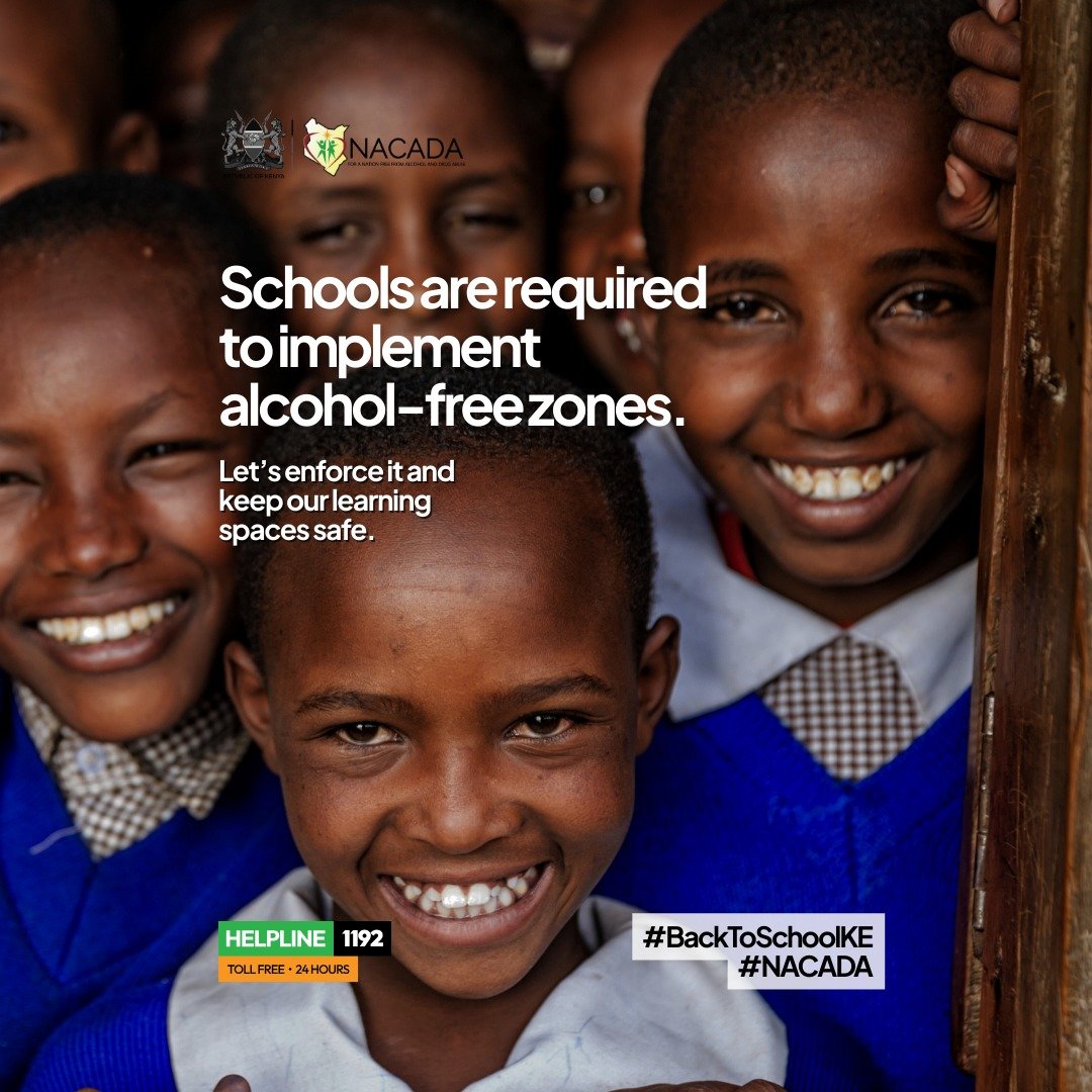 NACADA Kenya (@nacadakenya) on Twitter photo 📉 Alcohol and drugs don’t just affect grades, they shape futures.
Enforcing alcohol-free zones in schools is critical to lowering substance abuse rates among youth and building a culture of responsibility and respect.
Let’s take a stand. Report violations, support school 📉 Alcohol and drugs don’t just affect grades, they shape futures.
Enforcing alcohol-free zones in schools is critical to lowering substance abuse rates among youth and building a culture of responsibility and respect.
Let’s take a stand. Report violations, support school