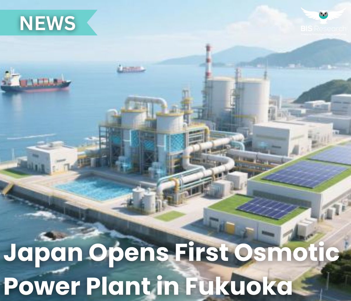Fukuoka hosts Japan first osmotic #power facility generating 880000 kWh annually. Using seawater freshwater osmotic pressure differential it delivers 24/7 #Renewables electricity, powering ~220 homes &amp; advancing desalination-linked #energy #Sustainability .

#Japan #CleanEnergy
