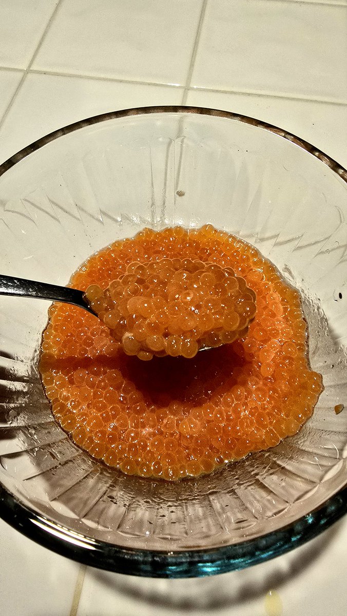 Это был насыщенный день. Отработал 10 часов на одной работе, потом поехал на реку, поймал дневной лимит -  6 горбуш. Потом поехал на лругую работу, сделал 2 заказа, потом дома разделывал рыбу. Было только 2 маленькие самки, так что икры было мало.