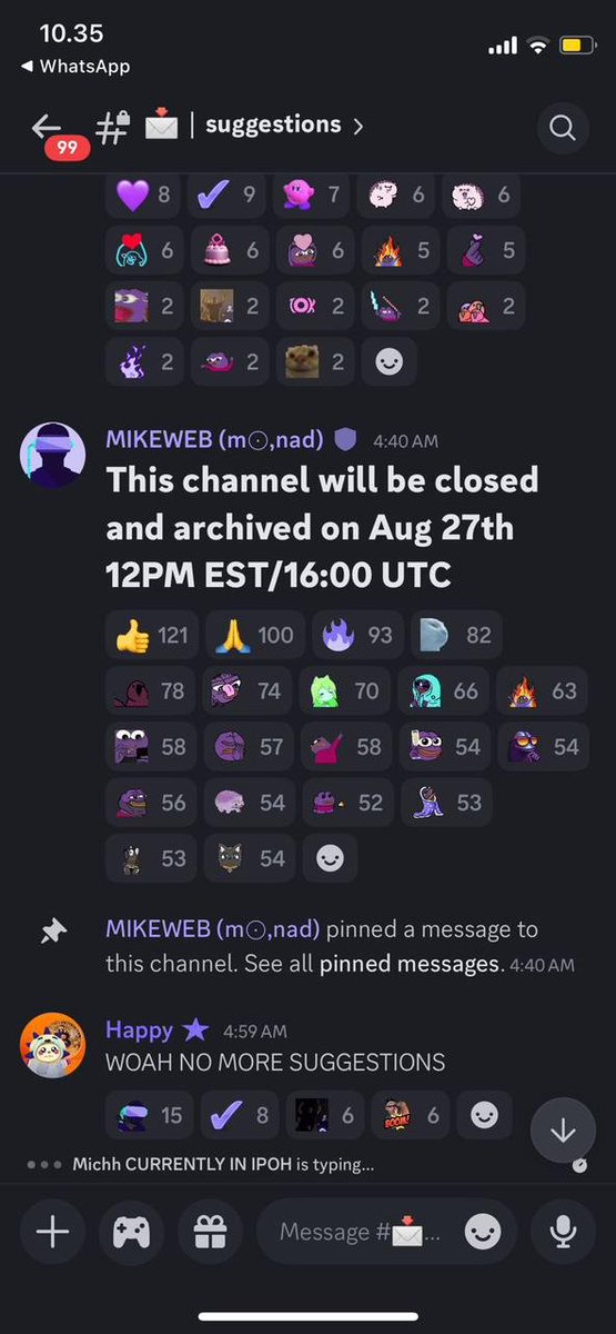 G
<a href="/monad/">Monad</a>
明天是提名的最后一天，并且将永远结束。  快来提名尚未提名的朋友吧 以及任何尚未做出反应的人。 
 祝你好运💜