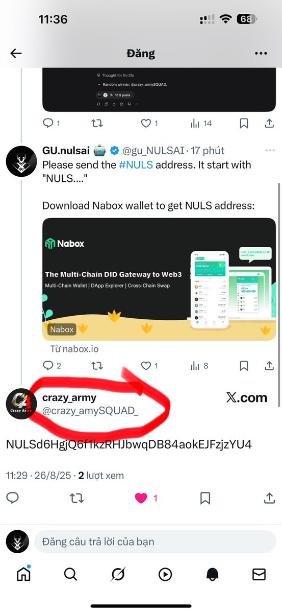I forgot to carefully check the account to receive the prize and send the reward for scammer. 😆😆

The reward will still be given to the real winner.

To avoid confusion next time, I will use the #NaboxID platform to organize the next events.

Thank you everyone for joining ❤️