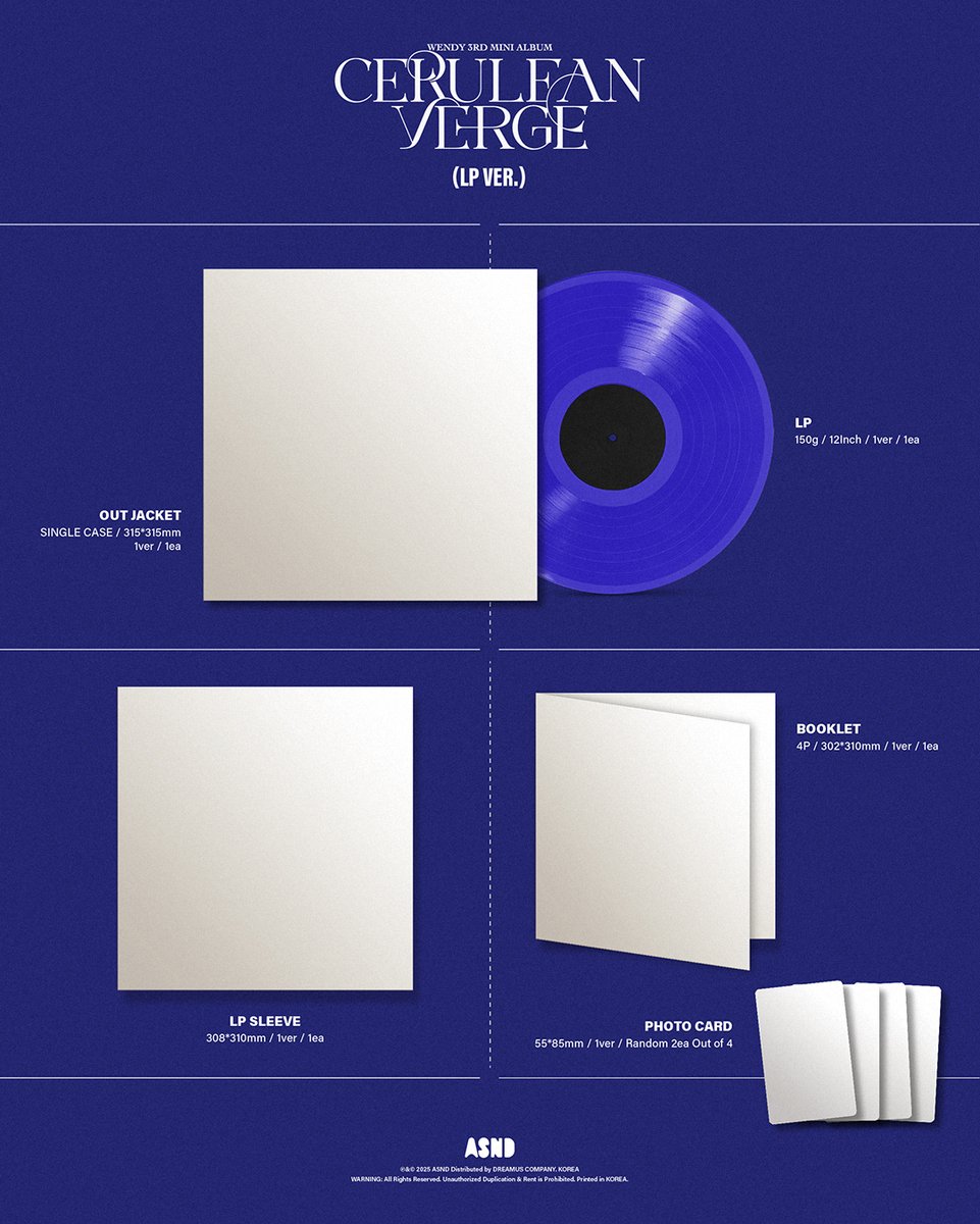 WENDY (웬디)
The 3rd Mini Album [Cerulean Verge]

💿 Pre-Order LP Ver. [한정반]
2025.09.10 6PM (KST)

#WENDY #웬디
#CeruleanVerge
