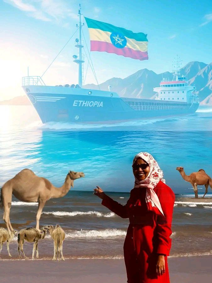 A picture is worth a million words.

Engineer Aisha Mohammed Mussa, daughter of Sultan Alimirah Hanfare, shares her photo at the ocean shore.

All #Afar communities across the world are Ethiopians and #Assab is the homeland of the Afar people.
#Afar