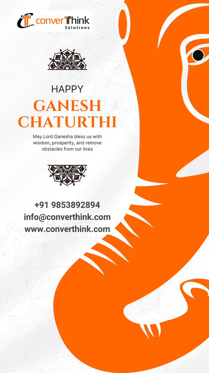 converthink's tweet image. 📷📷 Converthink wishes you a Happy Ganesh Chaturthi! 📷📷
📷📷Let’s welcome Bappa with joy, devotion, and positive beginnings. 📷📷
converthink.com
#GaneshChaturthi #Converthink #blessings #prosperity #pujavibes
#happiness #PujaWishes