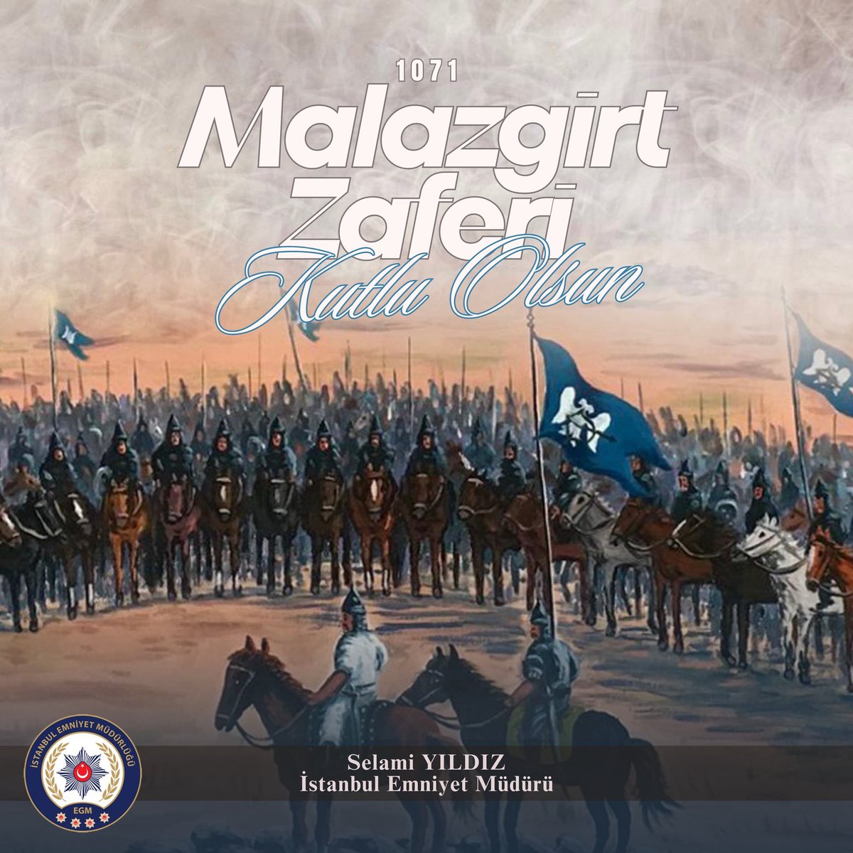 istanbul_EGM's tweet image. Ebedi yurdumuz Anadolu&apos;nun kapılarını bizlere açan Malazgirt Zaferi’nin 954. yıl dönümü kutlu olsun.

Büyük komutan Sultan #Alparslan ve tüm Şehitlerimizi rahmet ve minnetle anıyoruz.

#MalazgirtZaferi 🇹🇷