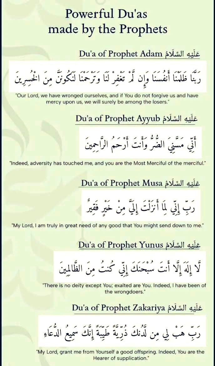 Powerful duas made by some prophets