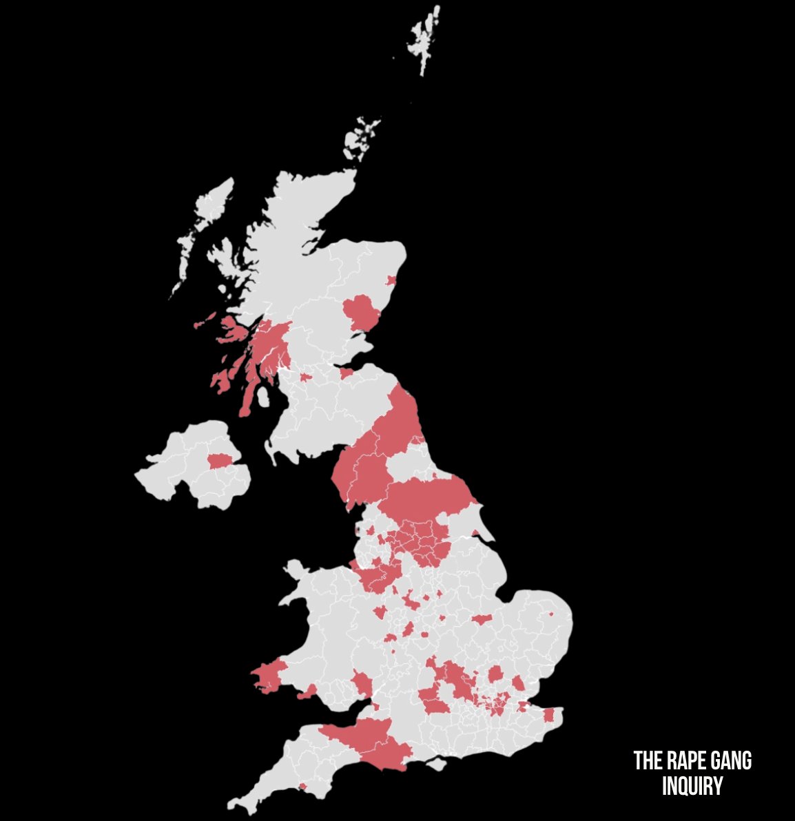 The Rape Gang Inquiry (@rapeganginquiry) on Twitter photo The Rape Gang Inquiry has identified eighty-five local authorities in which the gang-based sexual exploitation of children is taking place, or has historically done so. 
Hundreds of brave survivors, family members and whistleblowers have approached the Rape Gang Inquiry since The Rape Gang Inquiry has identified eighty-five local authorities in which the gang-based sexual exploitation of children is taking place, or has historically done so. 
Hundreds of brave survivors, family members and whistleblowers have approached the Rape Gang Inquiry since