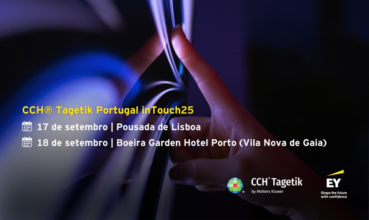 A EY Portugal, enquanto parceira da CCH Tagetik, vai partilhar a sua visão sobre como as soluções EPM podem ser catalisadores para a modernização das operações financeiras e para a transformação digital.

Inscreva-se já: ow.ly/y8e550WLIU2 

#EYPortugal #CCHTagetik