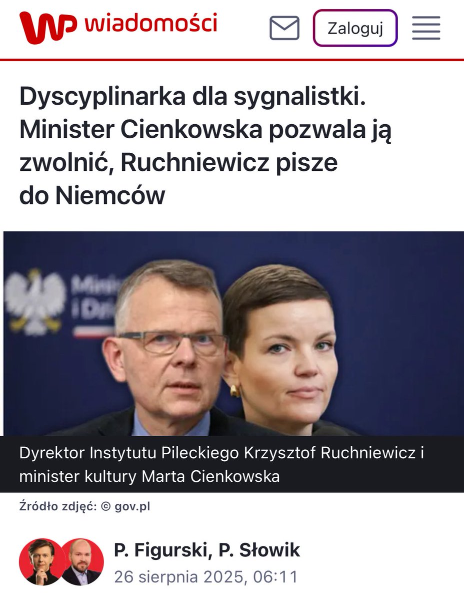 Dotarliśmy z <a href="/p_figurski/">Paweł Figurski</a> do pisma Instytutu Pileckiego do niemieckiego urzędu, który ma zaopiniować zwolnienie z pracy Hanny Radziejowskiej (na razie straciła stanowisko, ale nie została formalnie zwolniona z instytutu).
I jest grubo.
Po pierwsze, Ruchniewicz wprost przyznaje, że