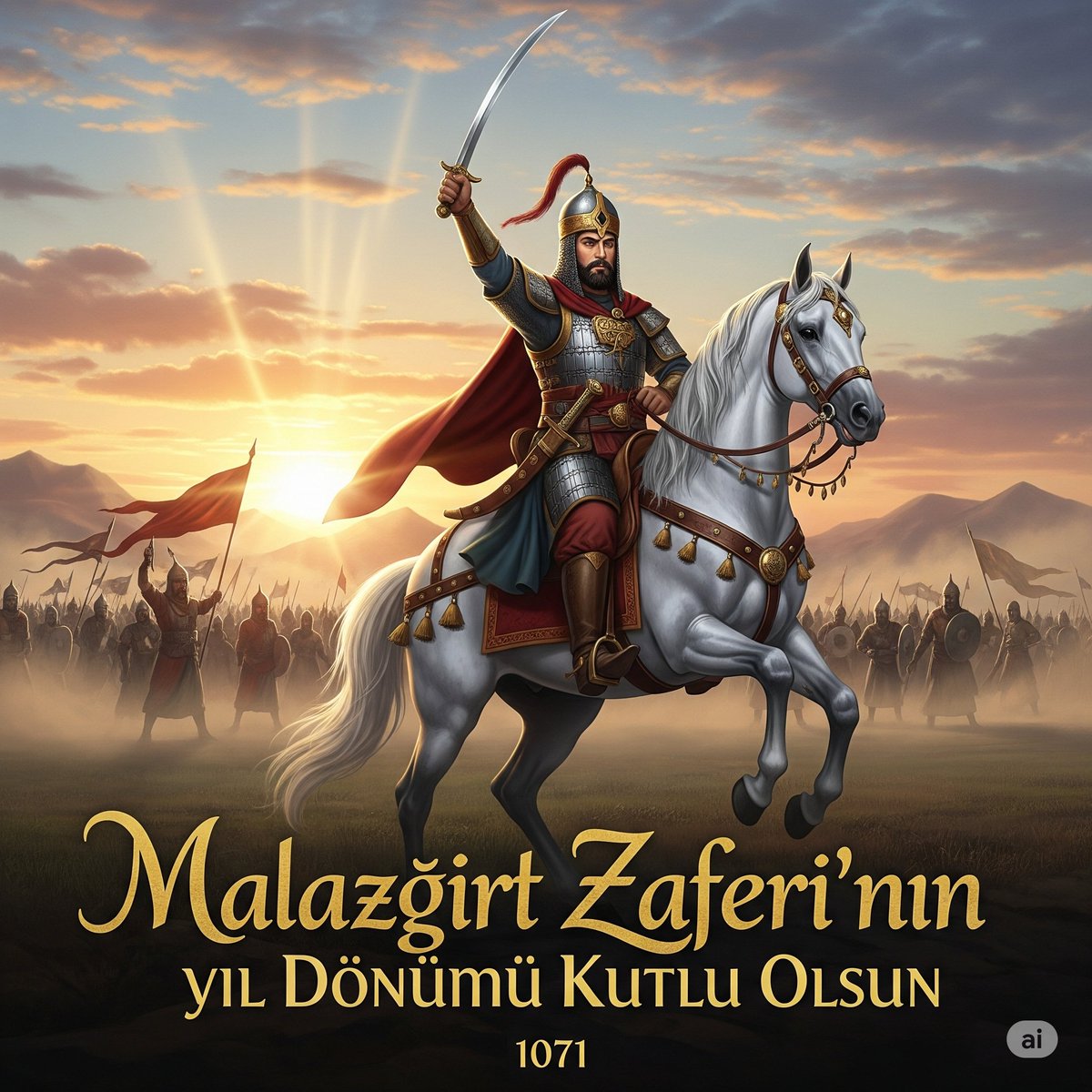 Sultan Alparslan liderliğinde Anadolu'nun kapılarını Türklere açan Malazgirt Zaferi'nin 954. yıldönümünde bütün şehitlerimizi rahmet ve minnetle anıyorum. Ruhları şad olsun. #malazgirtzaferi1071