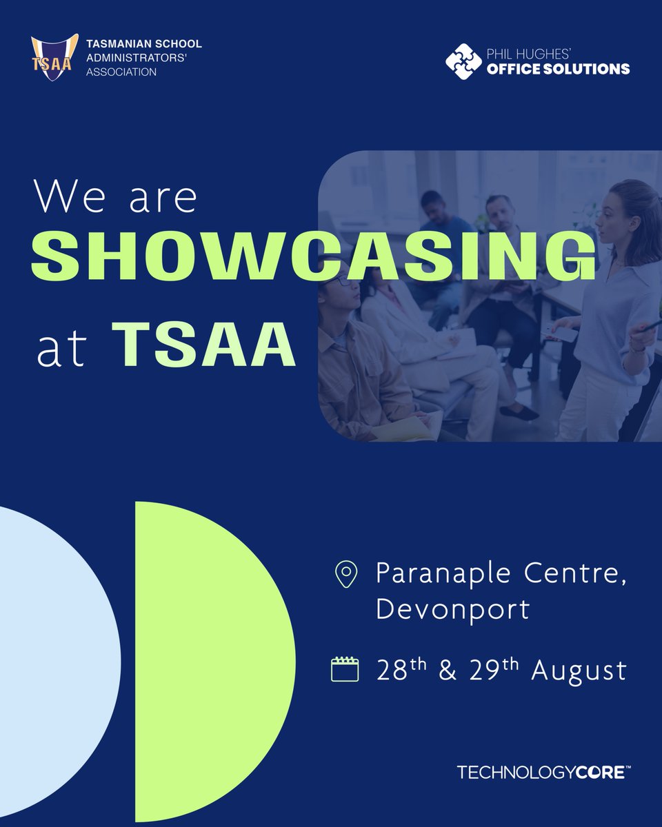 TechCoreAus's tweet image. We&apos;re thrilled to be at the #TSAA Conference 2025 alongside Phil Hughes Office Solutions!

Visit Phil Hughes and the Technology Core stand to explore the latest in interactive technology. 
Join us at the Paranaple Centre, Devonport, on 28th &amp;amp; 29th Aug to experience it in action.