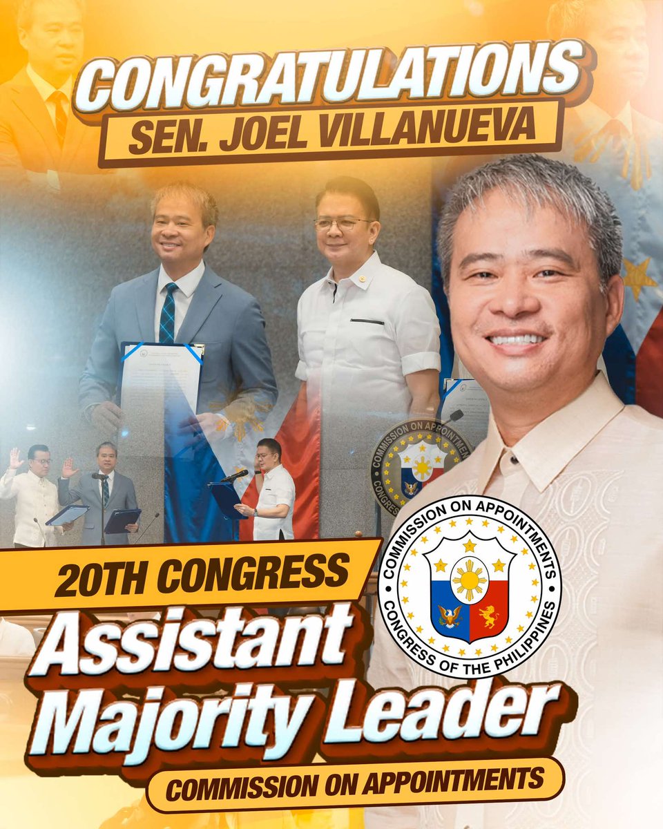 Elviekkb's tweet photo. Congratulations po @senatorjoelv Sen. Joel Villanueva for being elected as the Assistant Majority Leader of the Commission on Appointments in the 20th Congress.                                                                                                         #TESDAMAN https://t.co/6UpyUdAtIO