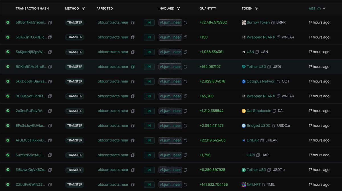 Someone has been draining all <a href="/jumbo_exchange/">Jumbo.Exchange</a> deposits, which includes entire liquidity. It's around 45k Near &amp; many other assets.

They are trying to make it look "legitimate" by naming the receiving address of this drain "oldcontracts.near"

Go fuck yourself