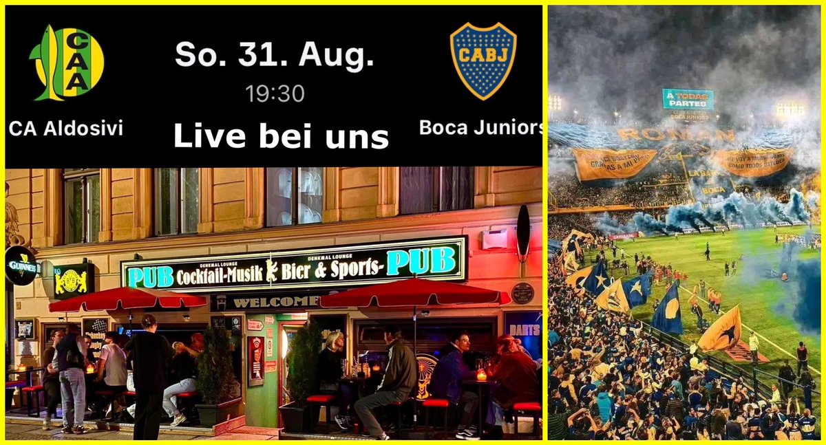 Sonntagabend live bei uns ab 19:30 Uhr 
#Aldosivi vs #bocajuniors 
#SportsBar #SkySports #DAZN #latinotv #brasil #Pub #Argentinas