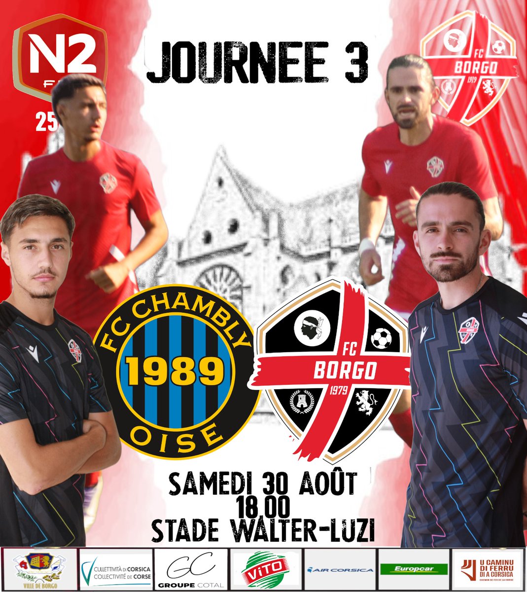 fcbastiaborgo's tweet image. National 2
Journée 3
⚔️ @FCCOISE
📅 Samedi 30 août 
⌚️18h00
🏟 Stade Walter-Luzi

Forza Lioni