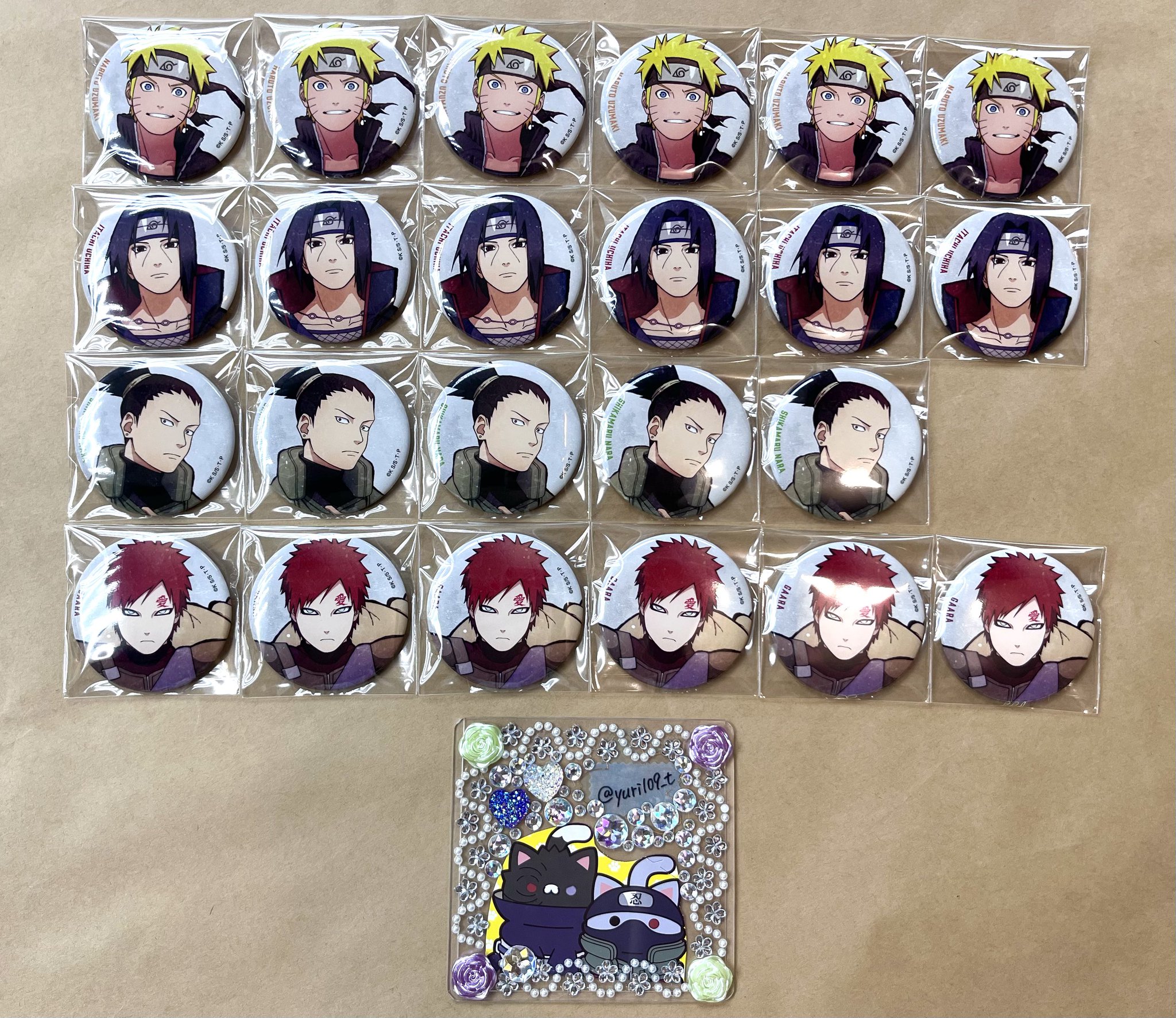 NARUTO base yard ベースヤード　缶バッジ　うちはオビト　6個 NARUTO base yard ベースヤード 缶バッジ うちはオビト 6個
