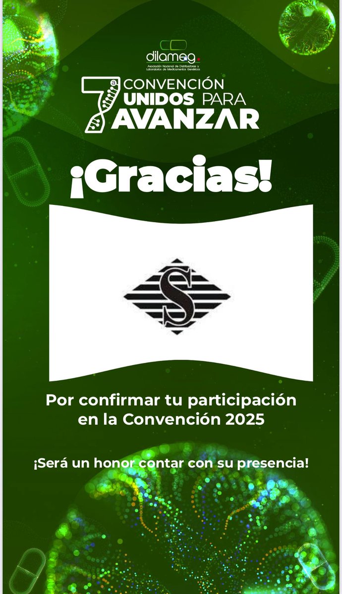 Con gran entusiasmo damos la bienvenida a <a href="/StregerSA/">Streger</a> como nuevo integrante de la 7ª Convención Dilameg 2025. Su compromiso y liderazgo en el ámbito farmacéutico marcan la diferencia y fortalecen nuestra misión de avanzar juntos por un mejor futuro en #Medicamentos Genéricos.