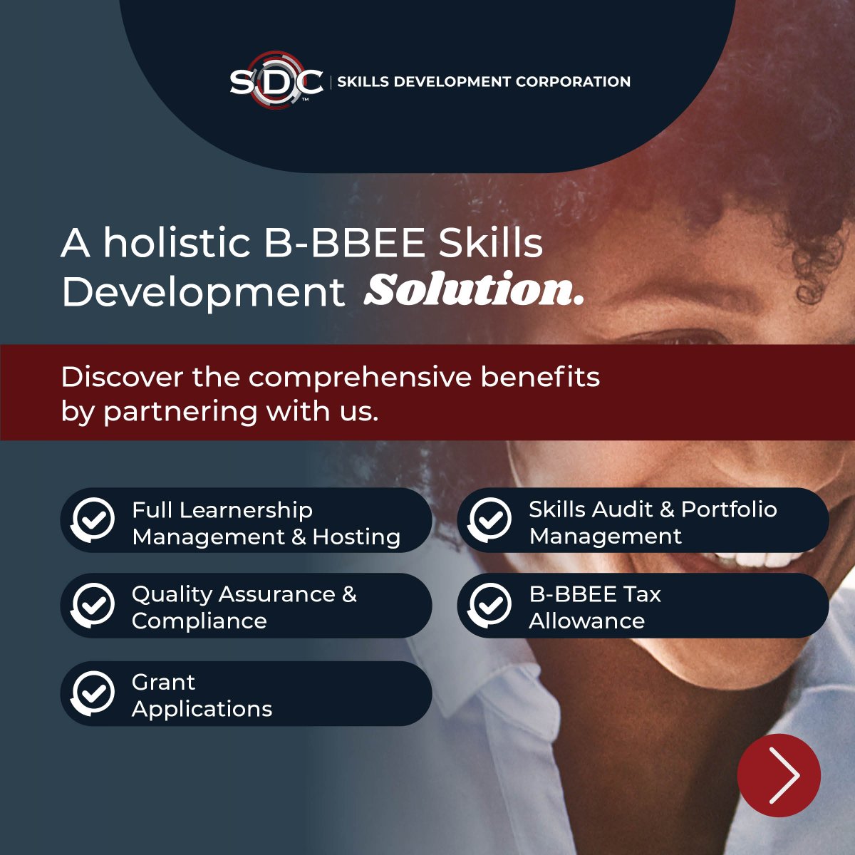 They help businesses maximize their B-BBEE score with expert services. From learner hosting to tax allowances, everything is handled seamlessly for growth and compliance.

#SkillsDevelopmentCorporation