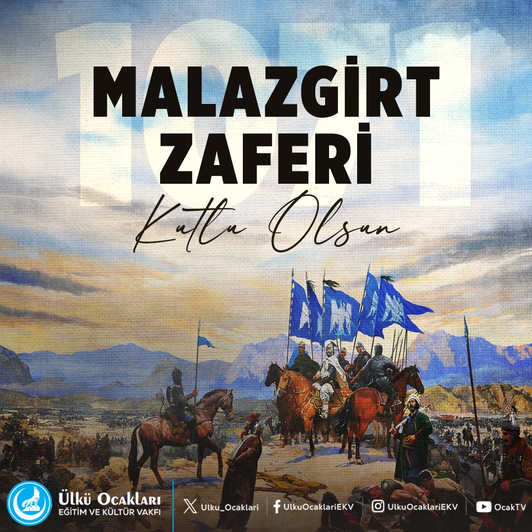 “Ya muzaffer olur gayeme ulaşırım, ya da şehit olarak Cennet’e giderim!”

Sultan Alparslan

Anadolu’nun kapılarını Türklere açan #MalazgirtZaferi’nin 954. yıl dönümünü kutluyor, Sultan Alparslan ve silah arkadaşlarını rahmet ve minnetle anıyoruz.🇹🇷