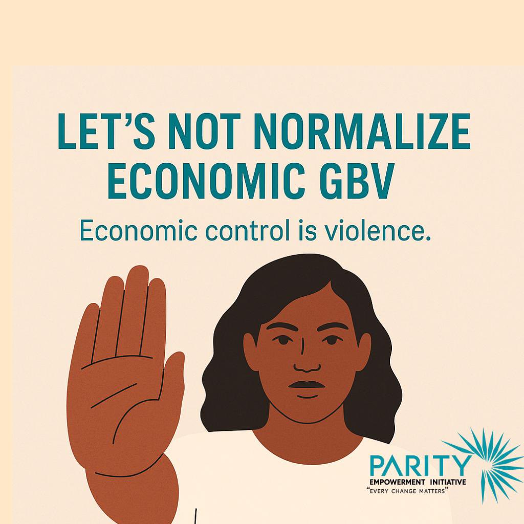 Let’s not normalize economic GBV.
When survivors are denied access to money, resources, jobs, or property because of who they are or because of unequal power dynamics, that is violence.

#EndGBV #EconomicJustice #ParityEmpowers #GenderEquality