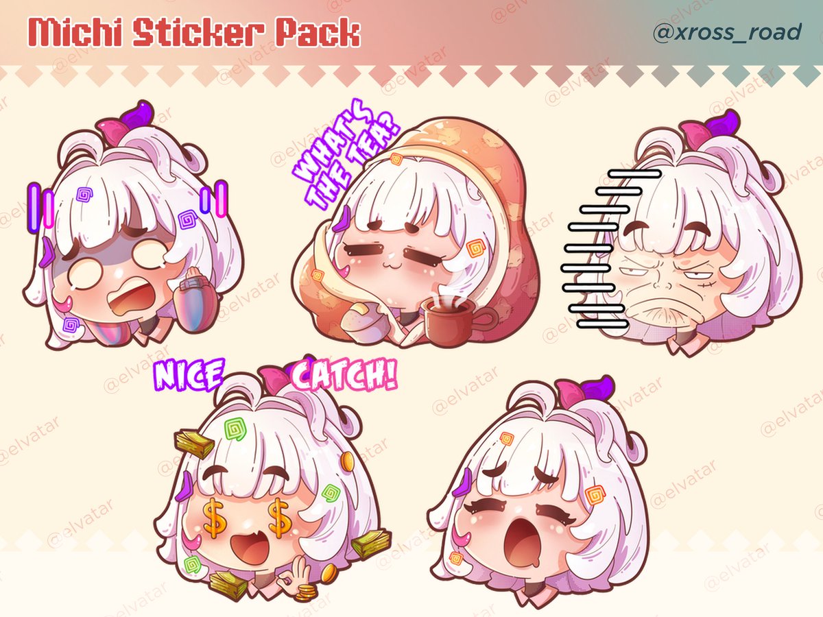 My entry for Michi Sticker Contest ✨
Michi_chan in chibi form is too cute 🌟
#MichiStickerContest <a href="/xross__road/">Xross Road</a>