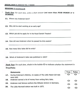 الاختبار النهائي لمادة اللغة الانجليزية للصف العاشر الفصل الدراسي الثاني لعام 2024-2025
يمكنك تنزيل ملف الاختبار من هذا الرابط
kanz3.com/2025/08/26/%d8…
ويمكنك الاطلاع على الأسئلة من خلال هذا الرابط
oman22.com/?p=18084

#سلطنة_عمان #وزارة_التربية #مسقط