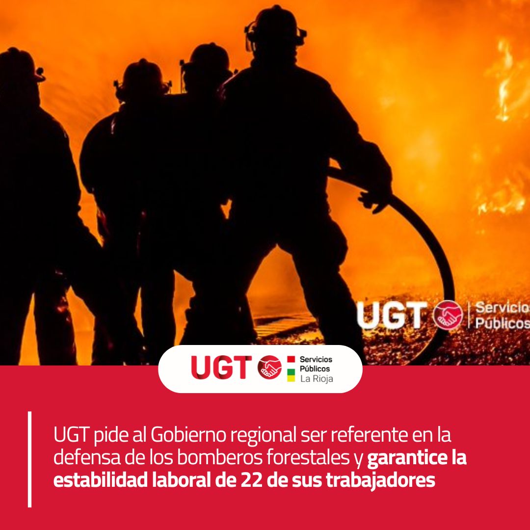 🔴 UGT pide al Gobierno regional ser referente en la defensa de los bomberos forestales y garantice la estabilidad laboral de 22 de sus trabajadores

👨‍🚒🔥 Este verano está demostrando, una vez más, que resulta imprescindible dotar al operativo de más recursos humanos y materiales