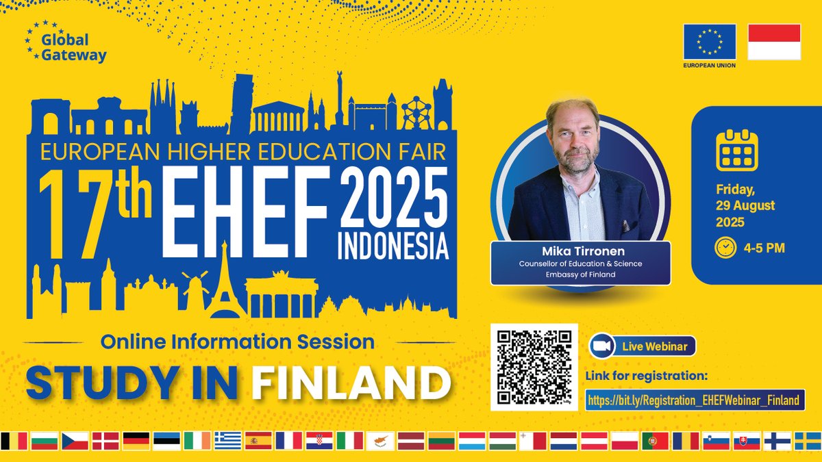 Craving more about EHEF? Join our next webinar: Study in Finland 🇫🇮✨ Discover the happiest country with world-class education, stunning nature, and the magic of the Aurora Borealis 🌌
📅 29 Aug | 16.00 WIB
🎟️ bit.ly/Registration_E…
Big dreams with Finnish Sisu💪