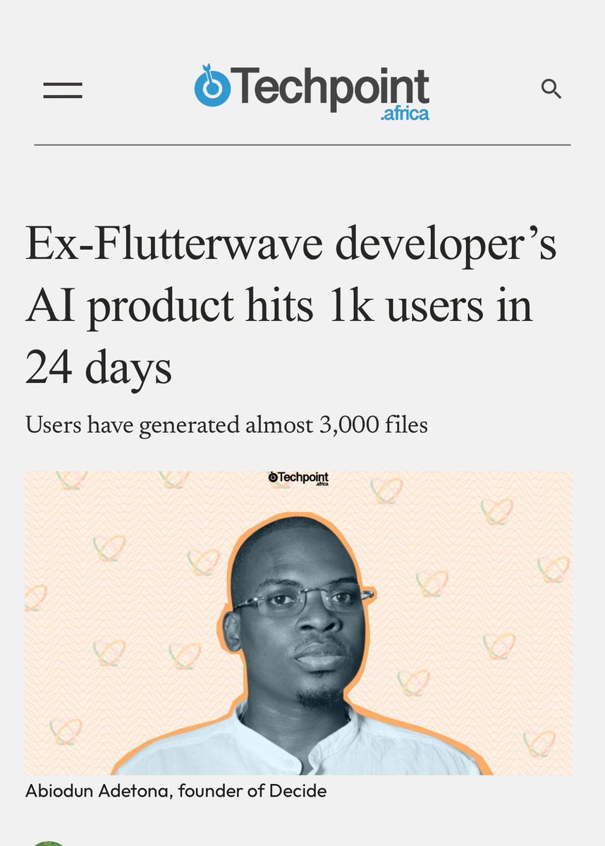 Abiodun0x's tweet image. had a long talk about @trydecide_ with techpoint.