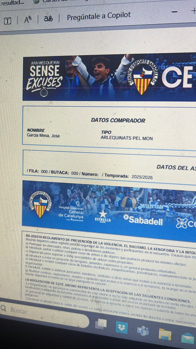 In extremis però el tenim, crideu molt per mi dissabte arlequinats 💙🤍