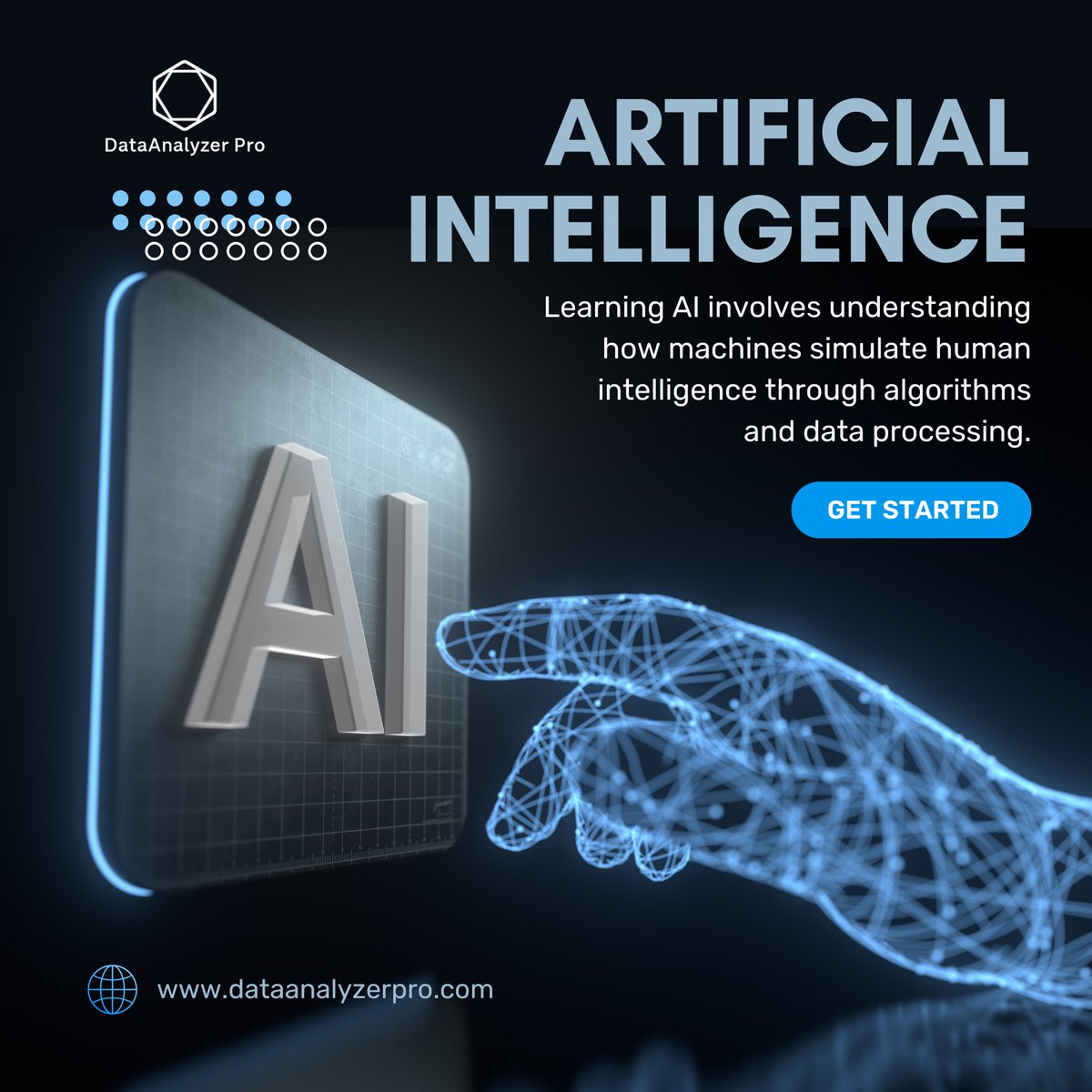 DataanalyzerPro's tweet image. 🤖 Artificial Intelligence is transforming how machines simulate human intelligence with algorithms and data. Learn, apply, and experience the future of AI with DataAnalyzer Pro. 👉 Click Get Started today!
#ArtificialIntelligence #AIInnovation #MachineLearning #SmartTechnology