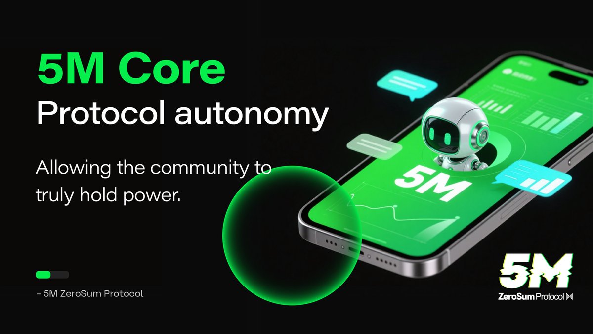 5MProtocol's tweet image. The core of 5M: 
Protocol autonomy, empowering the community to take control. 🚀
 #5M #DeFi #CommunityDriven