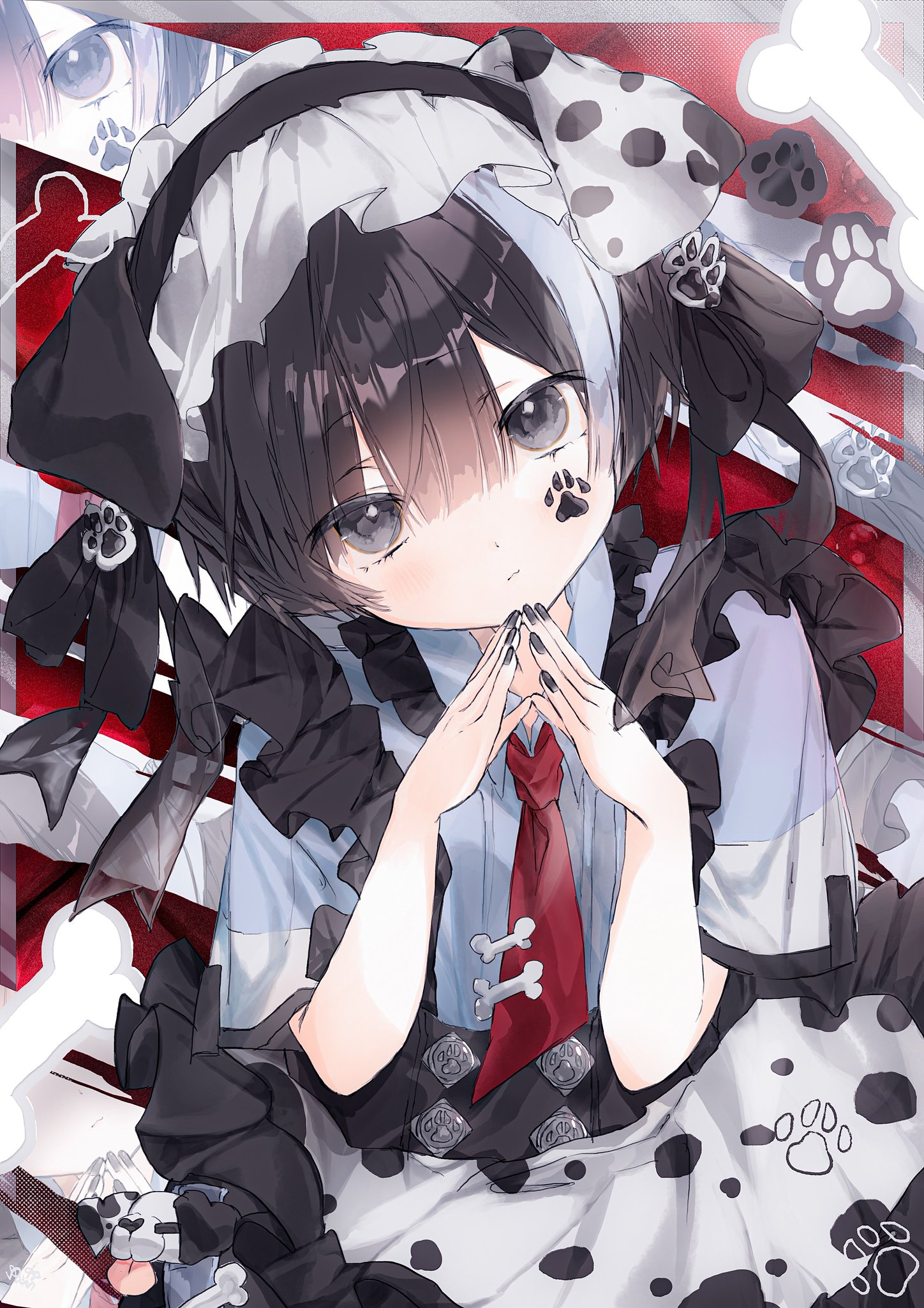 手描きイラスト　原画　創作【雪原の鶴】 手描きイラスト 原神 スカーク アクリル画 原画 A4 額装込み