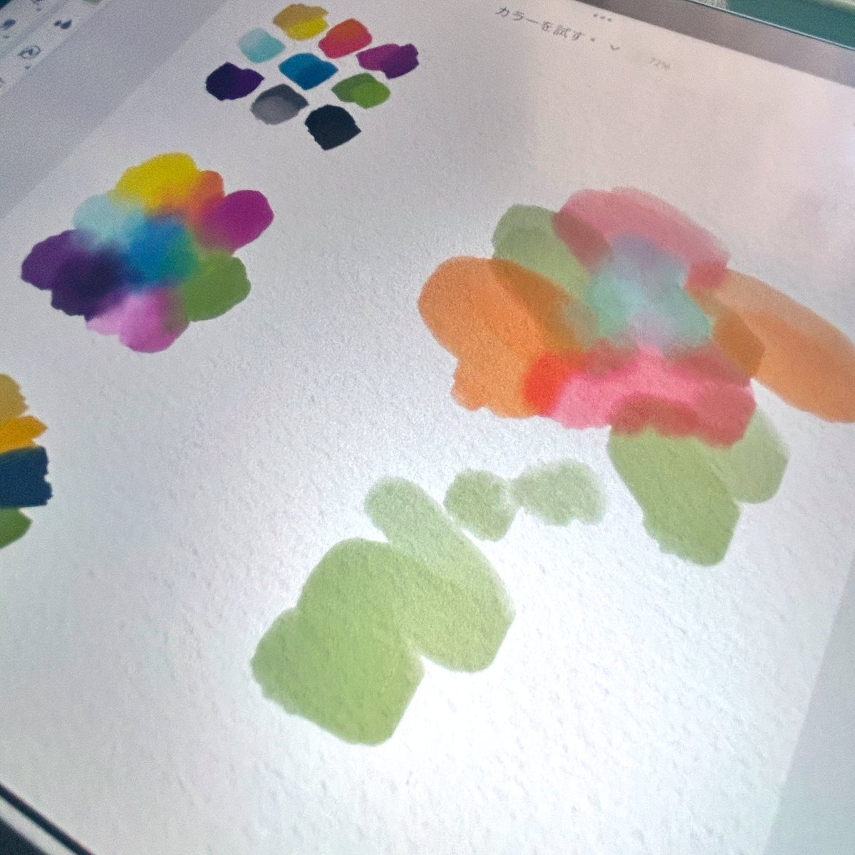 興味本位でAdobe frescoを触ってみた🎨
ライブペンの水彩がじわ〜ってする感じ、とっっっても楽しい！！！！
