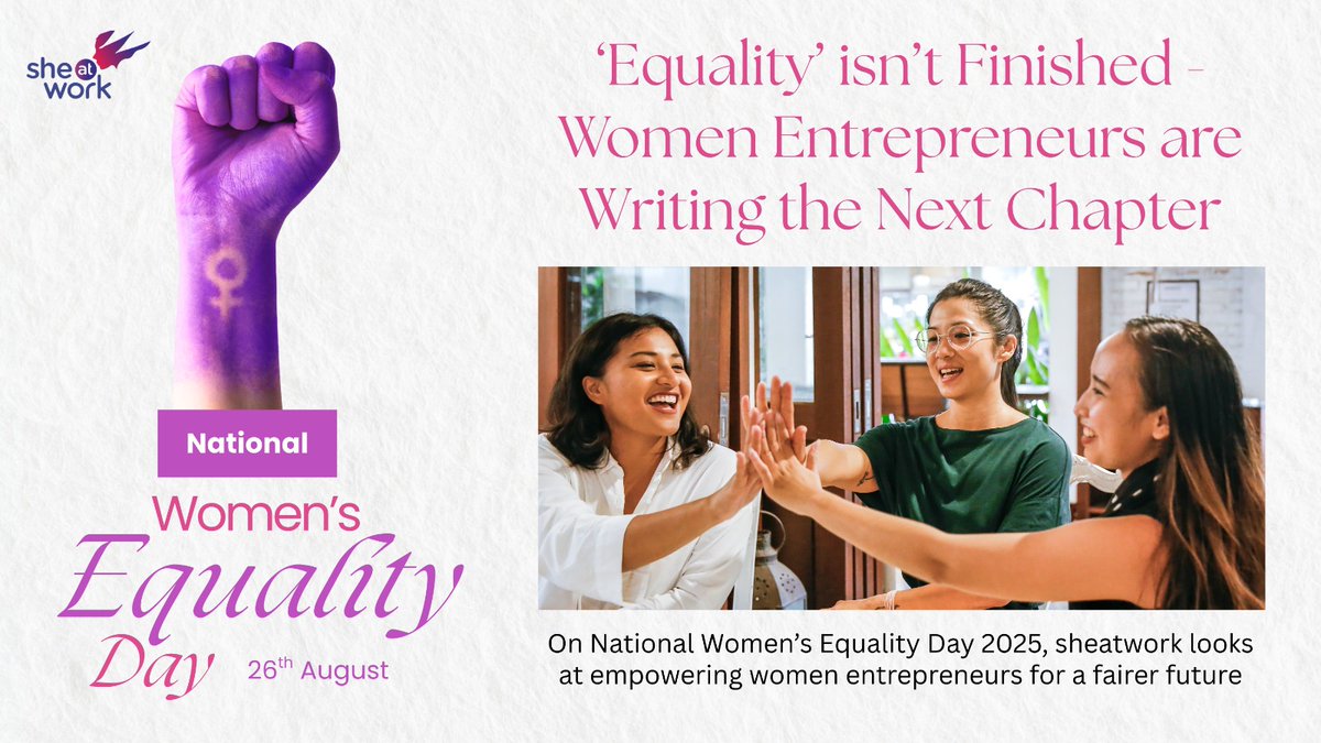 On #WomensEqualityDay2025, we celebrate women entrepreneurs breaking barriers &amp; shaping a fairer future. Equality is today’s unfinished business—what’s the biggest catalyst for change?

Read more: shorturl.at/Y0vwB

#HerVision #EmpowerHer