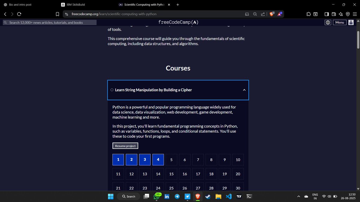 mayurshh_0110's tweet image. exploring!!! @freeCodeCamp 's scientific python course for hands-on practice in python
#Python #CodingPractice #LearnInPublic #FreeCodeCamp #100DaysOfCode